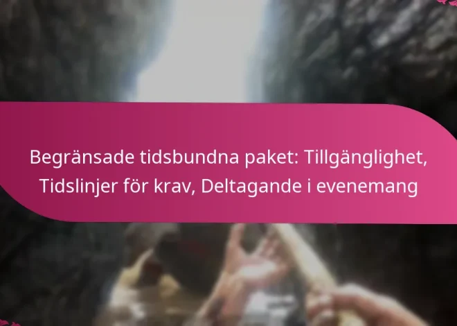 Begränsade tidsbundna paket: Tillgänglighet, Tidslinjer för krav, Deltagande i evenemang