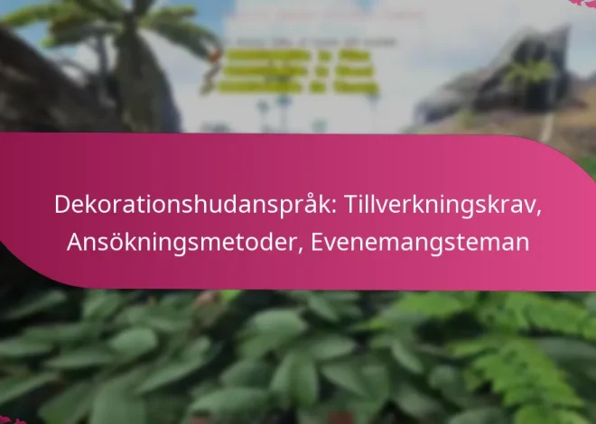 Dekorationshudanspråk: Tillverkningskrav, Ansökningsmetoder, Evenemangsteman