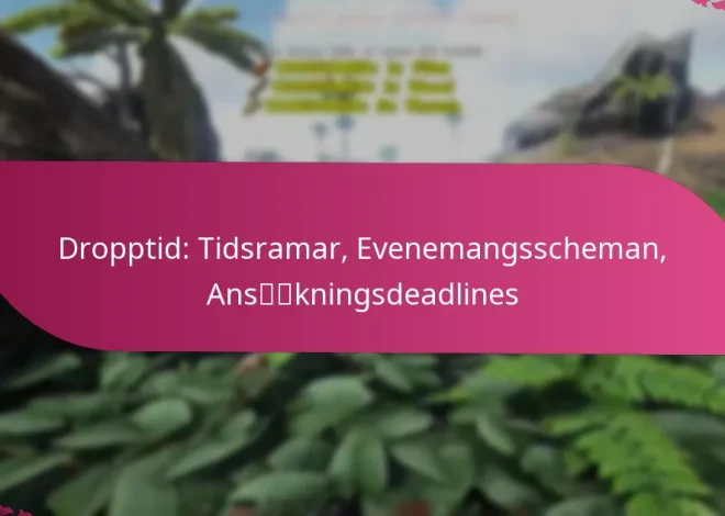 Dropptid: Tidsramar, Evenemangsscheman, Ansökningsdeadlines