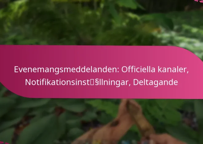 Evenemangsmeddelanden: Officiella kanaler, Notifikationsinställningar, Deltagande