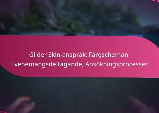 Glider Skin-anspråk: Färgscheman, Evenemangsdeltagande, Ansökningsprocesser