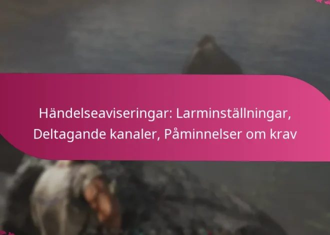 Händelseaviseringar: Larminställningar, Deltagande kanaler, Påminnelser om krav