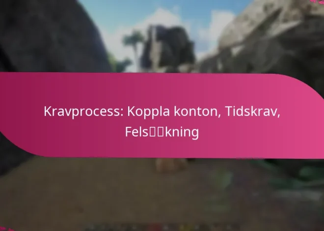 Kravprocess: Koppla konton, Tidskrav, Felsökning