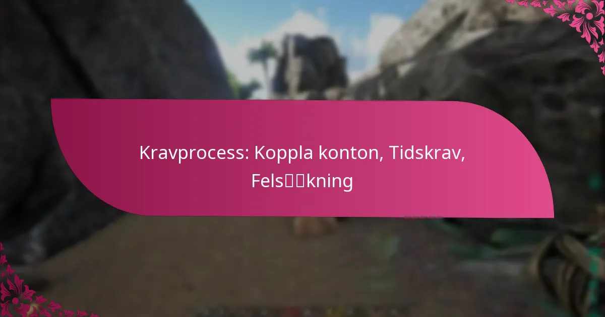 Kravprocess: Koppla konton, Tidskrav, Felsökning