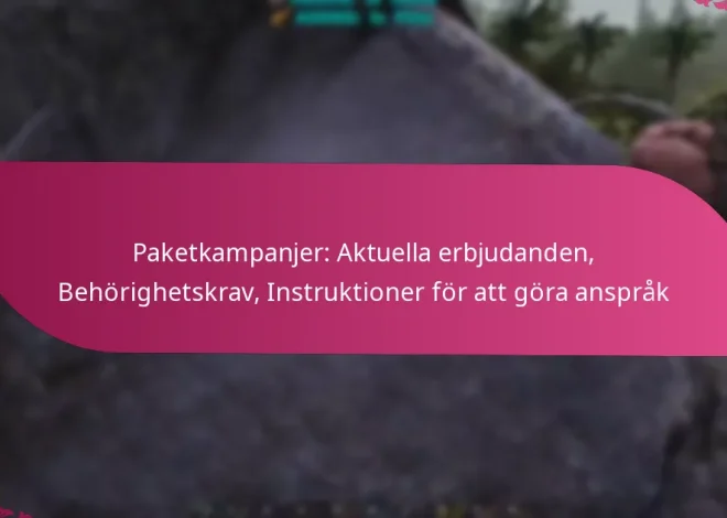 Paketkampanjer: Aktuella erbjudanden, Behörighetskrav, Instruktioner för att göra anspråk