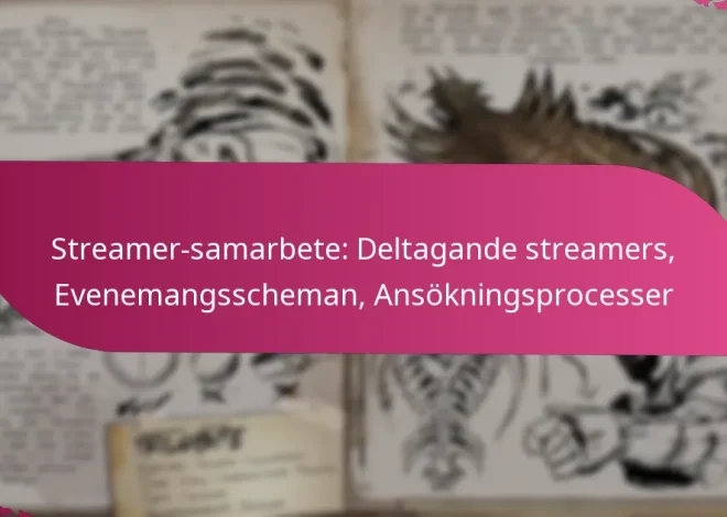 Streamer-samarbete: Deltagande streamers, Evenemangsscheman, Ansökningsprocesser