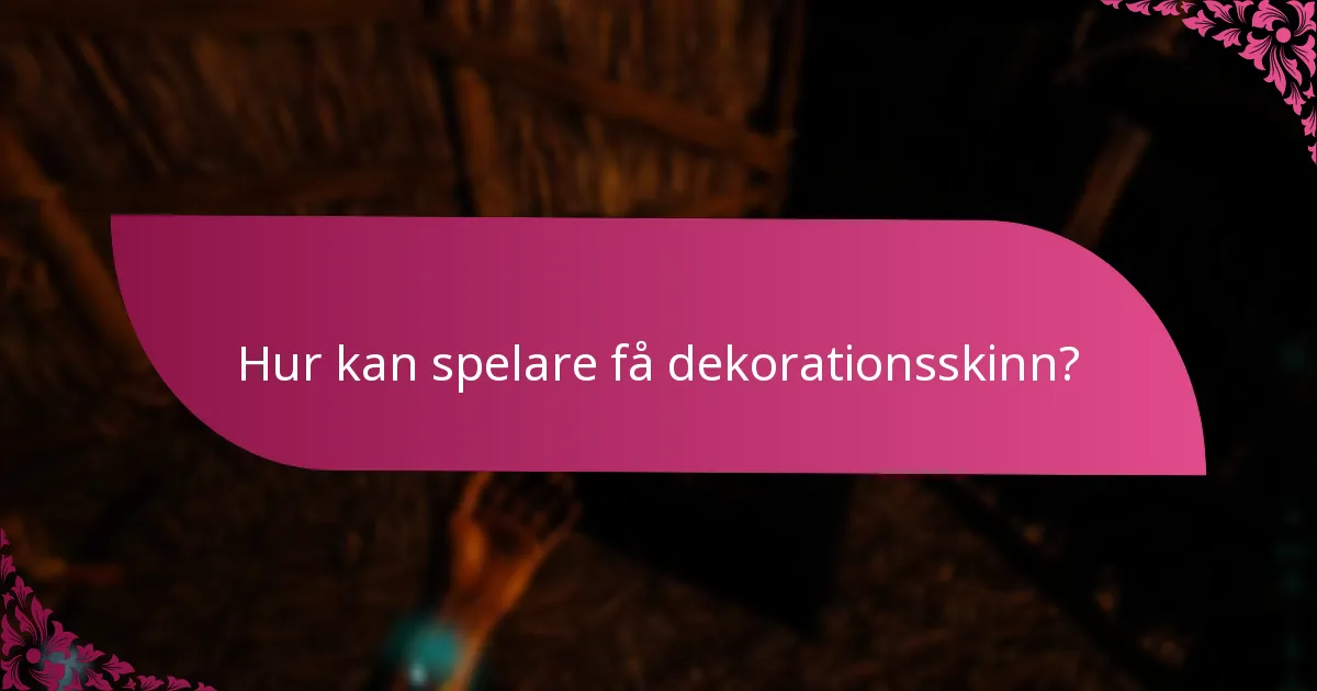 Vad är kraven för att skapa dekorationsskinn?