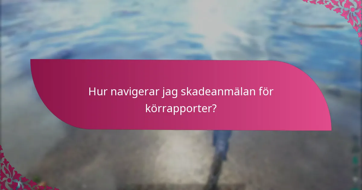 Hur navigerar jag skadeanmälan för körrapporter?