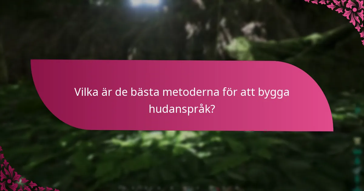 Vilka är de bästa metoderna för att bygga hudanspråk?