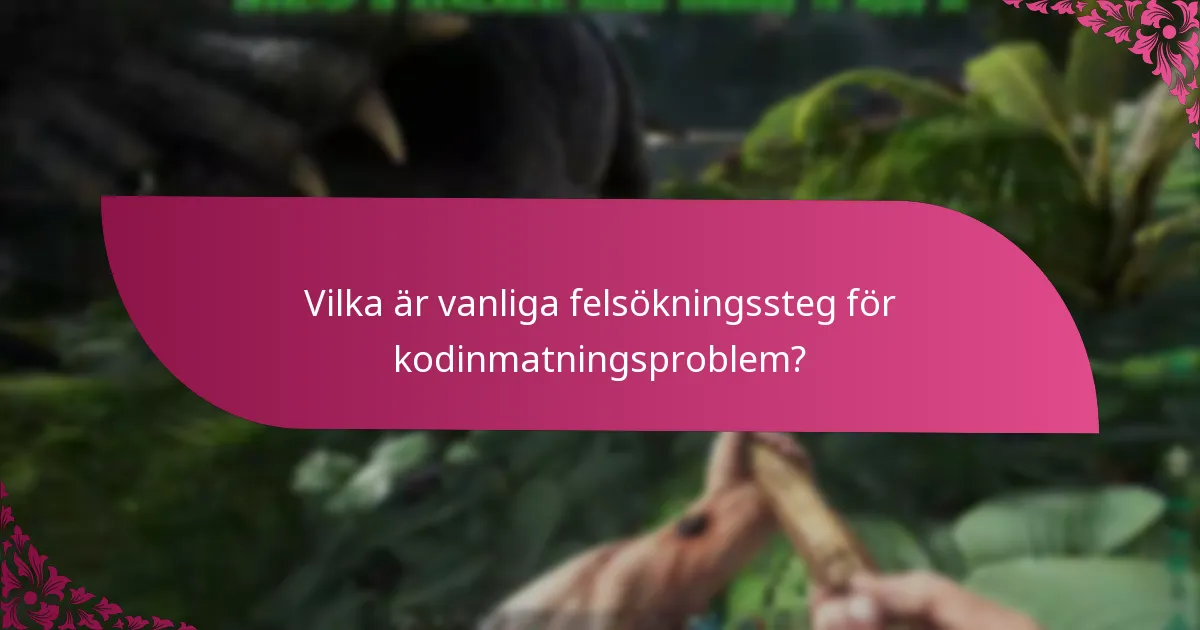 Vilka är vanliga felsökningssteg för kodinmatningsproblem?
